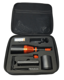 Foxpro INC Gunfire Kit rechargeable LED hunting light with 3 colored filters.